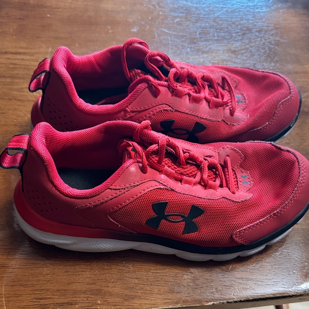 Under Armour Kids Red and Black Sneakers